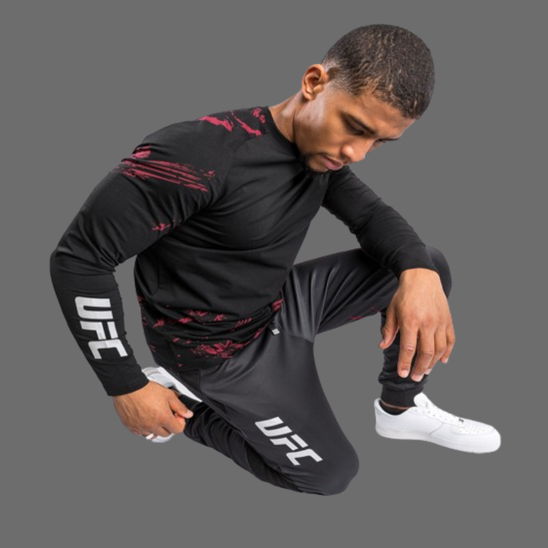 Camisa Manga Larga UFC Authentic Fight Week Black/Red - Talla M