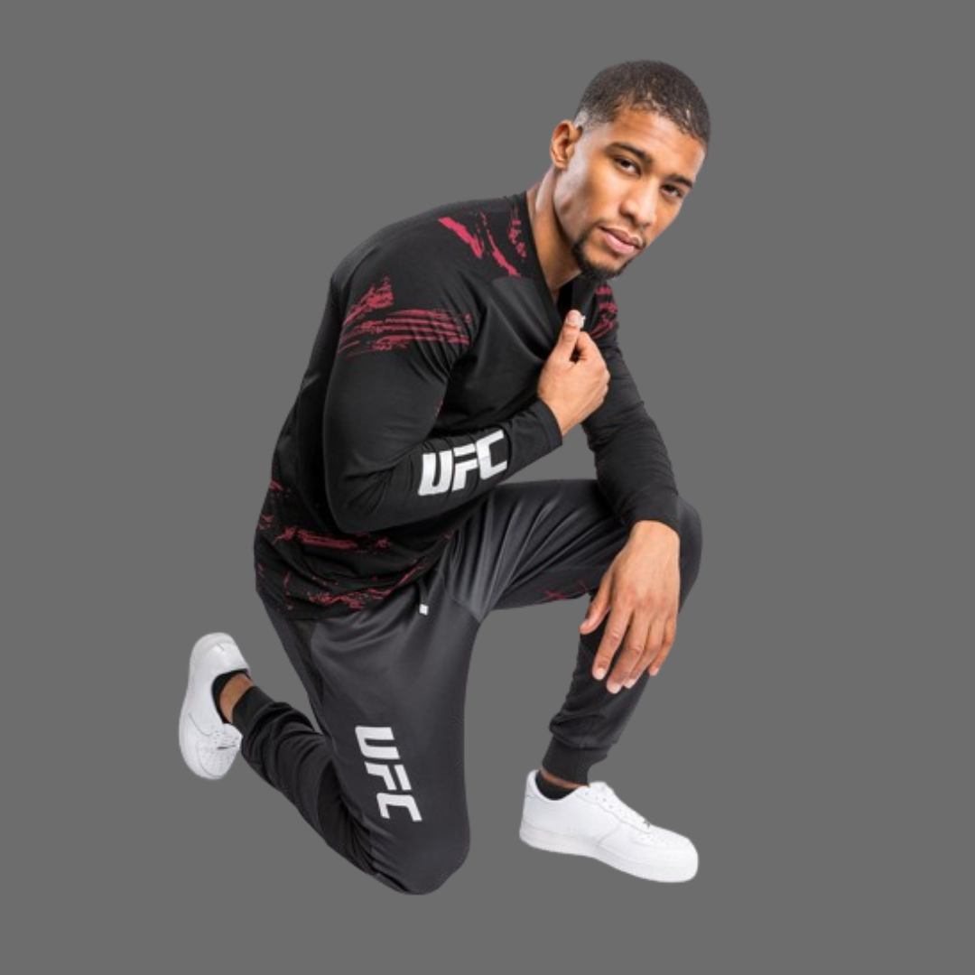 Camisa Manga Larga UFC Authentic Fight Week Black/Red - Talla M