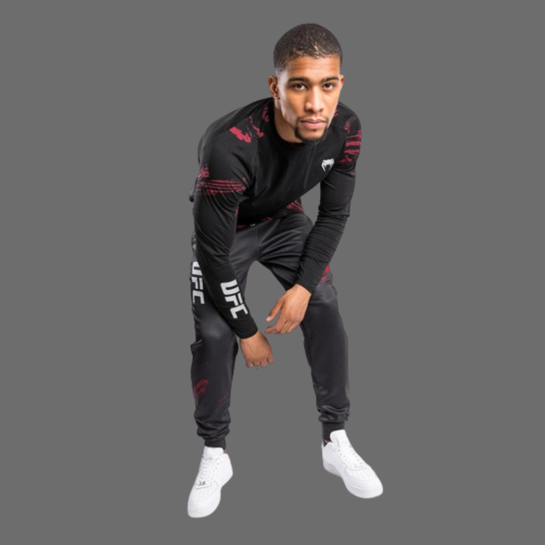 Camisa Manga Larga UFC Authentic Fight Week Black/Red - Talla M