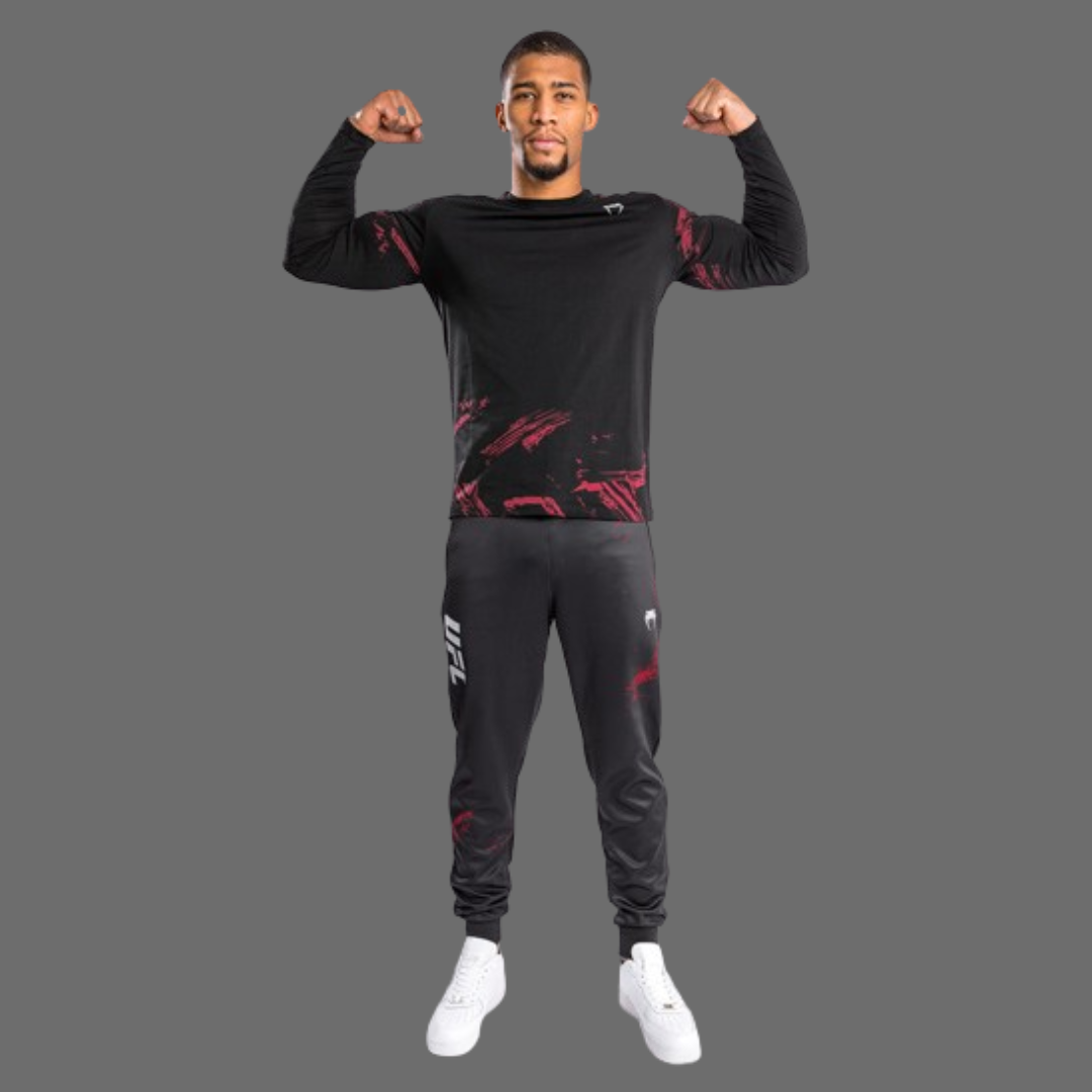 Camisa Manga Larga UFC Authentic Fight Week Black/Red - Talla M
