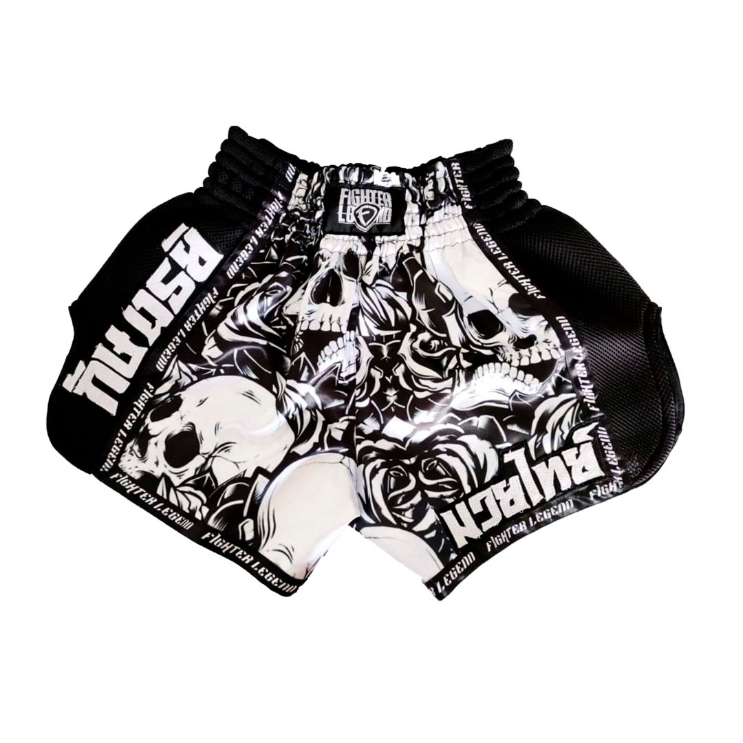 Short Muay Thai Negro Calaveras - M