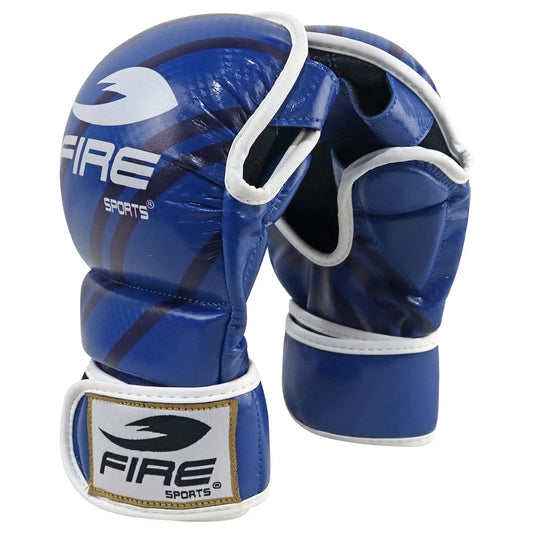 FIRE SPORTS Guantes MMA Azul PVC Sparring GD